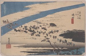 Suruga-Ufer des Oi-Flusses von Ando or Utagawa Hiroshige