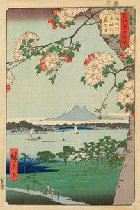 Die Suijin-Wälder und Massaki am Sumida-Fluss von Ando or Utagawa Hiroshige