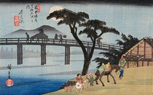 Weide am Ausgang von Shimabara, Illustration aus "Berühmte Orte von Kyoto"