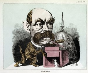 Karikatur von Otto Eduard Leopold von Bismarck (1815-1898), Kanzler des Königreichs Preußen (Karikatur von Gill)