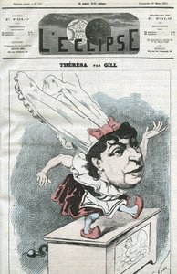 Karikatur von Emma Valendon alias Theresa (1837-1913), französische Volkssängerin