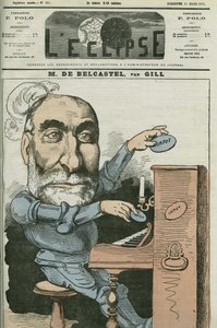 Karikatur von Gabriel de Belcastel (1821-1890), französischer Politiker. Titelblatt in "L