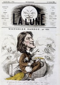 Karikatur von Victorian Sardou von Gill - Titelblatt von The Moon vom 14.10.1866.