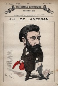 Karikatur von Jean Marie Antoine de Lanessan (1843-1919) englischer Staatsmann aus 