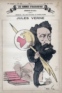 Karikatur von Jules Verne (1828-1905) aus 