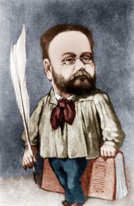 Karikatur des französischen Schriftstellers Emile Zola