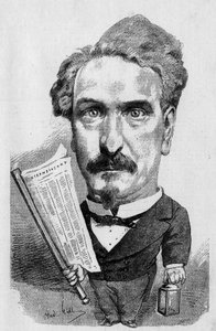 Zeichnung von André Gill, die Henri Rochefort (1831-1913), französischer Journalist und Politiker, darstellt. In „Die illustrierte Welt“