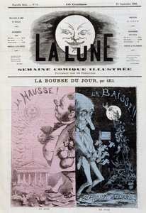 La Bourse: Anstieg und Rückgang - von Gill, in "La Lune" vom 16.09.1866