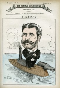 Porträt von Alphonse Farcy (1817-?), französischer Porträtist. Karikatur von Gill, Paris