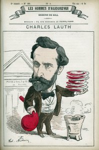 Porträt von Charles Lauth (1836-1913), ein französischer Chemiker, er war Direktor der Ecole Supérieure de Physique et de Chimie Industrielles (ESPCI) in Paris. Karikatur von Gill, Paris.