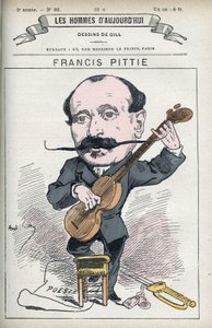 Porträt von Francis Pittie, französischer Dichter. Karikatur von Gill, Paris