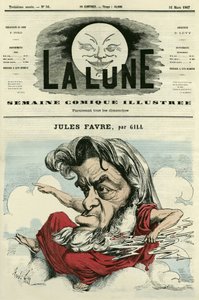 Porträt von Jules Favre (1809-1880), französischer Anwalt und Politiker. Karikatur von Gill, in „The Moon“, 31. März