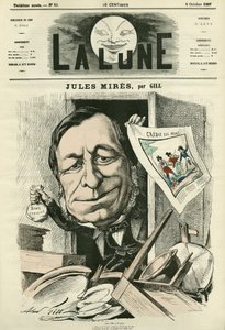 Porträt von Jules Mires (1809-1871), französischer Industrieller. Karikatur von Gill, in „The Moon“, 6. Oktober von Andre Gill