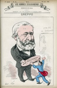 Porträt von Louis Greppo (1810-1888), ein französischer Politiker, er war Abgeordneter des Rhone und der Seine. Karikatur von Gill, Paris
