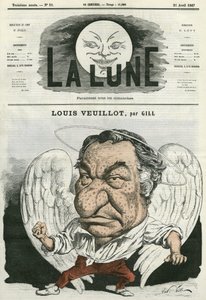 Porträt von Louis Veuillot (1813-1883), französischer Journalist und Schriftsteller. Karikatur von Gill, in „The Moon“, 21. April