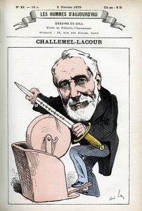 Porträt von Paul-Armand Challemel-Lacour (1827-1896), Politiker, Diplomat und Historiker der französischen Philosophie. Karikatur von Gill, in „Les Homme d