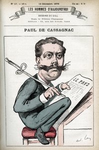 Porträt von Paul Granier de Cassagnac (1842-1902), französischer politischer Journalist. Karikatur von Gill, Paris. von Andre Gill