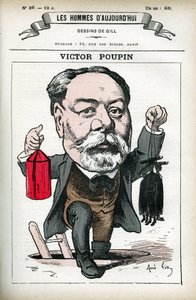 Porträt von Victor Poupin (1838-1906), französischer Politiker. Karikatur von Gill, in „Les Homme d