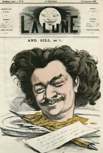 Selbstporträt von Louis-Alexandre Gosset de Guines, genannt André Gill (1840-1885), französischer Karikaturist. Karikatur von Gill, in „The Moon“, 15. September