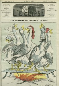 Die Enten des Kapitols, Karikatur der Zeitungen 