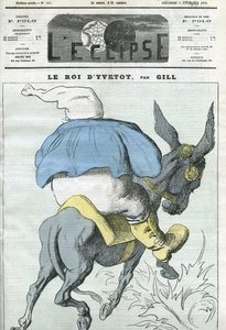 Der König von Yvetot, Karikatur von Adolphe Thiers (1797-1877), französischer Staatsmann. Titelblatt in „L