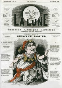 Das neue Lied von Suzanne Lagier, Sängerin im Eldorado. Karikatur von Gill in „Der Mond“, 21. Oktober