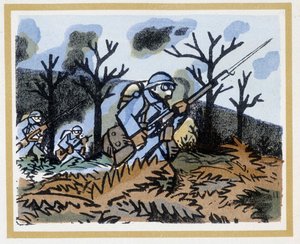 Wegen der von den Deutschen verwendeten erstickenden Gase haben Soldaten eine Gasmaske, 3. November