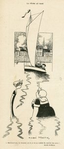 Illustration von Andre Helle in Le Rire, 03/09/10 - La peche au Mari - Freizeit, Liebe, Maritime Marine Küste, Obeite, Yachting von Andre Helle