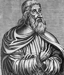 Porträt von Jacques de Molay (1243-1314), französischer Großmeister der Tempelritter, Gravur von Andre Thevet (1504-1592), veröffentlicht 1584