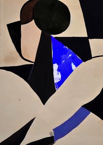 Schwarz-blaue abstrakte Formen