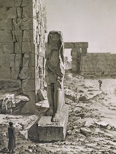 Ansicht des Kolosses am Eingang zu den Hypostylhallen des Palastes von Karnak, Theben, Tafel 20 aus Band III von 