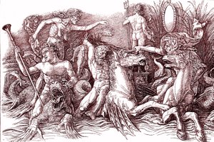 Schlacht der Meeresgötter nach Andrea MANTEGNA (1431-1506) von Andrea (after) Mantegna