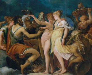 Die Hochzeit von Amor und Psyche, ca. 1550 von Andrea Schiavone