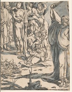 Moses zerbricht die Gesetzestafeln (zweiter Teil) von Andrea Andreani