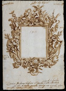 Orthogonale Zeichnung für allegorischen Rahmen, ca. 1700, von Andrea Brustolon