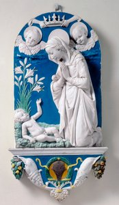 Madonna der Lilien, Anbetung des Kindes von Andrea Della Robbia