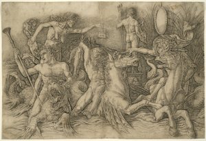 Schlacht der Meeresgötter, linke Hälfte eines Frieses von Andrea Mantegna