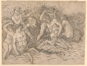 Schlacht der Meeresgötter, rechte Hälfte von Andrea Mantegna