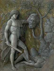 David mit dem Kopf von Goliath, ca. 1490-95 von Andrea Mantegna