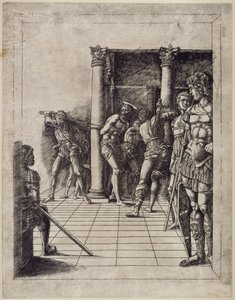 Die Geißelung Christi (mit dem Fliesenboden) von Andrea Mantegna