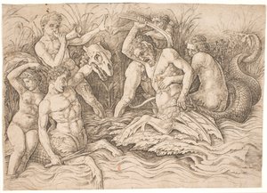 Kampf der Meeresgötter, rechte Hälfte von Andrea Mantegna