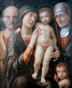 Heilige Familie mit St. Elisabeth und dem jungen Johannes dem Täufer, ca. 1495-1500
