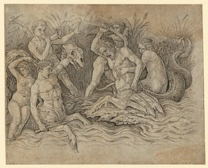 Kampf der Seegötter von Andrea Mantegna