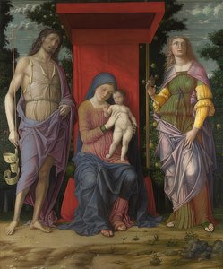 Madonna mit Kind, Johannes dem Täufer und Maria Magdalena von Andrea Mantegna