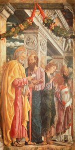 Heilige Peter und Paul und zwei Heilige (Detail) von Andrea Mantegna