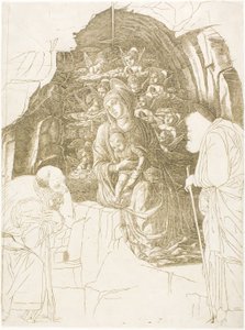 Die Anbetung der Heiligen Drei Könige (Jungfrau der Grotte) von Andrea Mantegna