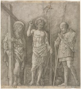 Der auferstandene Christus zwischen St. Andreas und Longinus von Andrea Mantegna