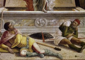 Die Auferstehung, Detail der Predella des Altarbildes von San Zeno
