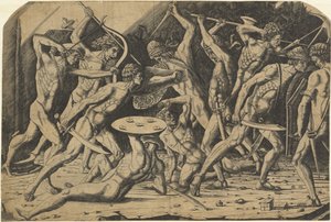 Schlacht der nackten Männer von Andrea Mantegna or School after Antonio del Pollaiuolo