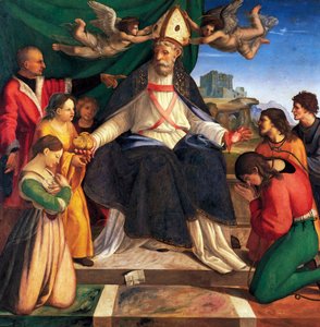 Der heilige Nikolaus von Bari auf dem Thron von Andrea Sabatini
